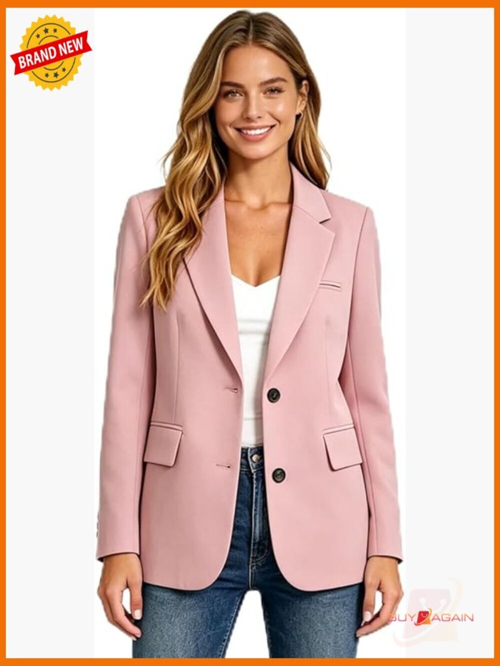 Open Front Long Sleeve Blazer Women Work Office Suit Jacket